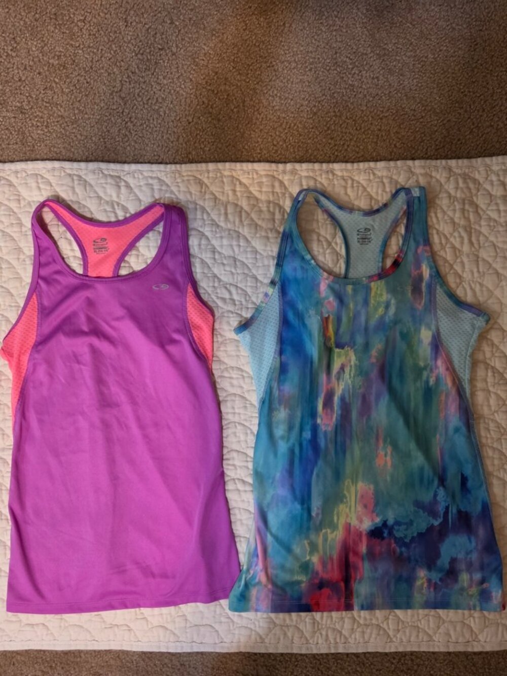 2 Brand New Champion Duo Dry Girls Racerback Tank Tops Size XL (14-16)